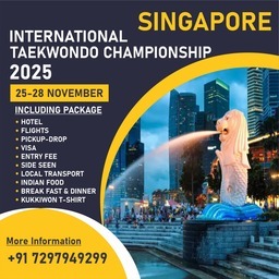 Logo of INTERNATIONAL TAEKWONDO CHAMPIONSHIP IN SINGAPORE 2025. DATE 25th To 28th November 2025.
