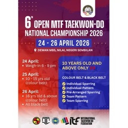 Logo of 6th Open MTF Taekwon-Do National Championship 2026