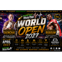 Logo of 2027 Amateur Rules Muaythai World Open With Saenchai & Buakaw