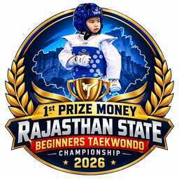 Logo of 1st Prize Money Rajasthan State Beginners Taekwondo Championship- 2026
